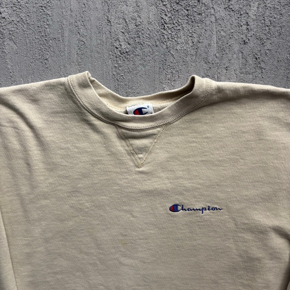 Vintage Champion Sweatshirt Mens Large Beige 90s - Picture 2 of 6